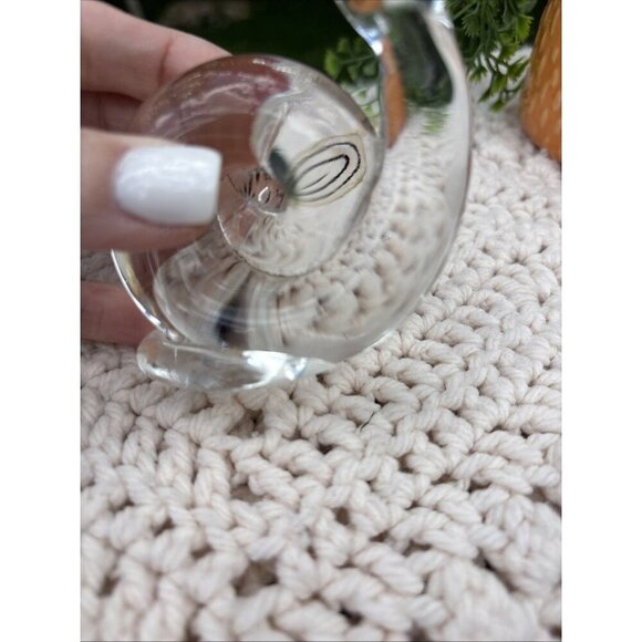 Vintage Murano Glass Snail Sculpture Paperweight Hand Made 6"X3.5" - Picture 5 of 8